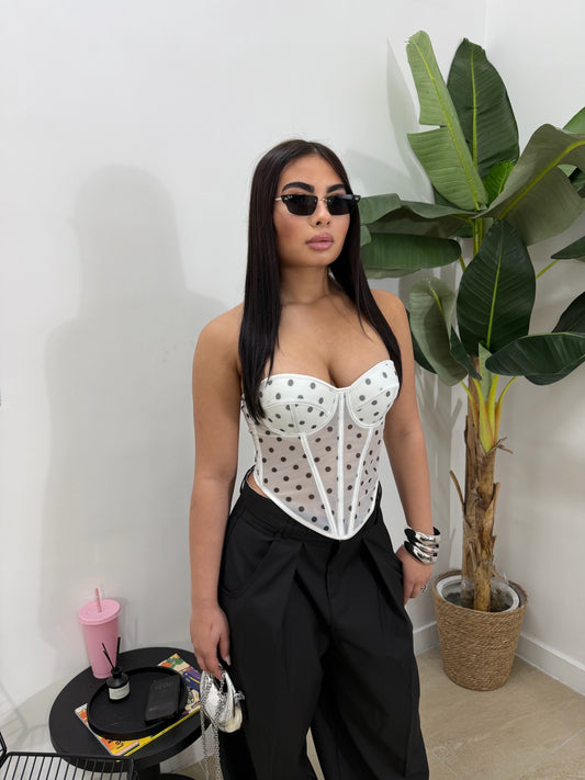 Bustino pois bianco -85