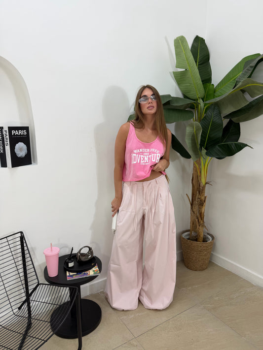 Pantalone oversize rosa -19530