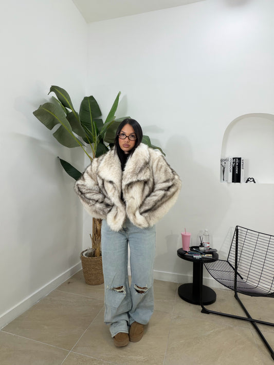 Pelliccia sfumata panna