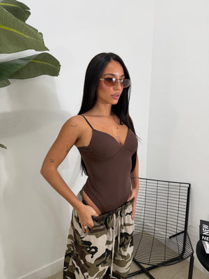 Body skim marrone - 9932