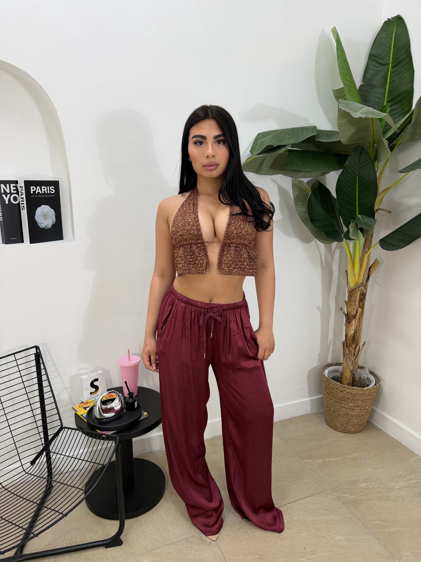 Pantalone satin -24205
