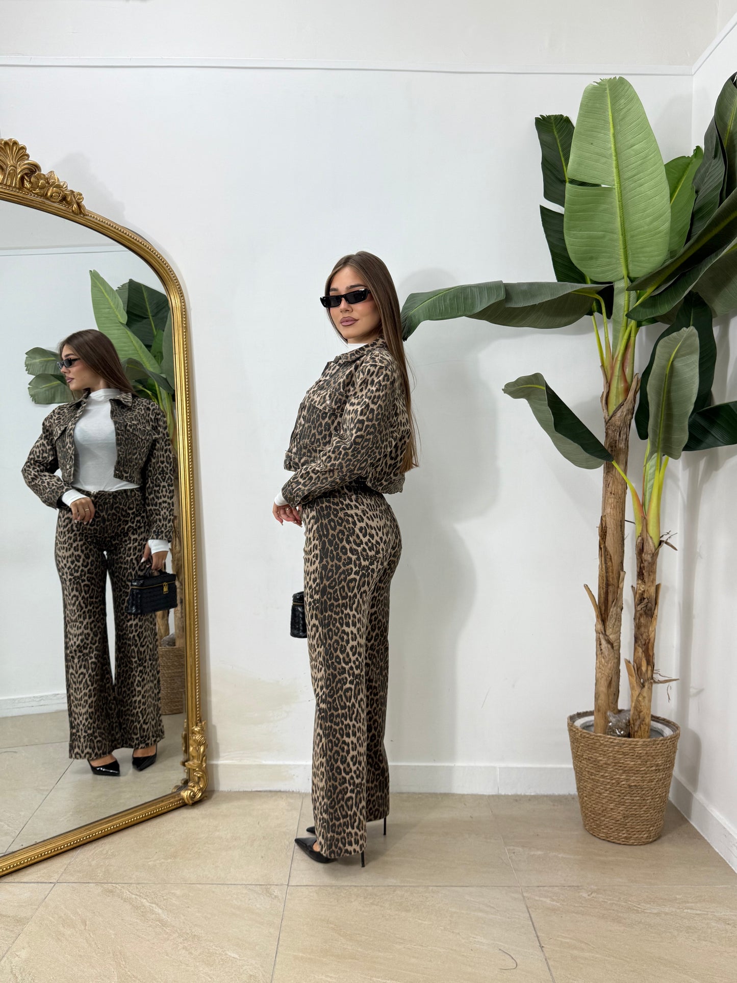 Coordinato denim animalier -1126