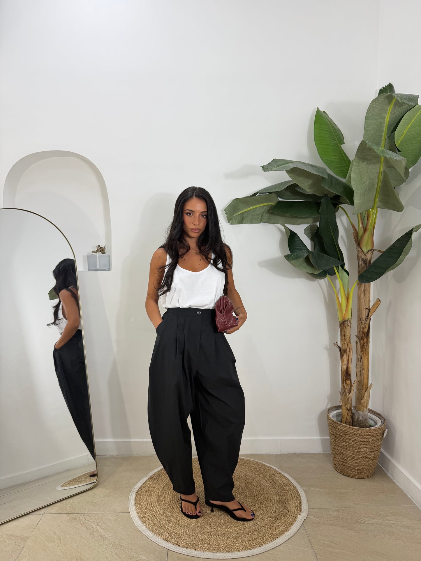 Pantalone cotton nero -Z57