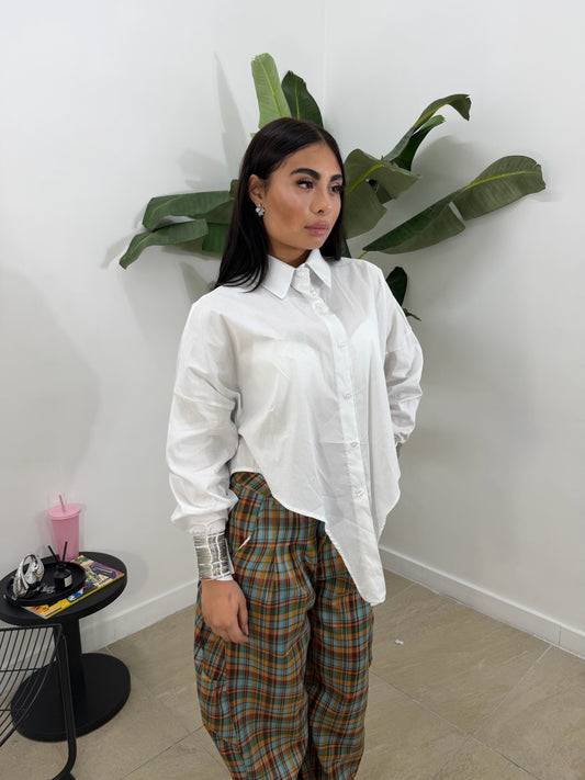 Camicia asimmetrica bianca