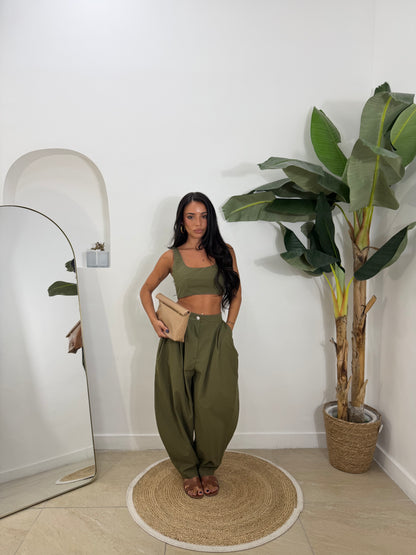 Pantalone cotton verde  -Z57