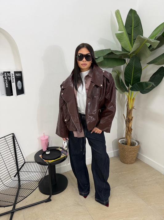 Biker oversize bordeaux