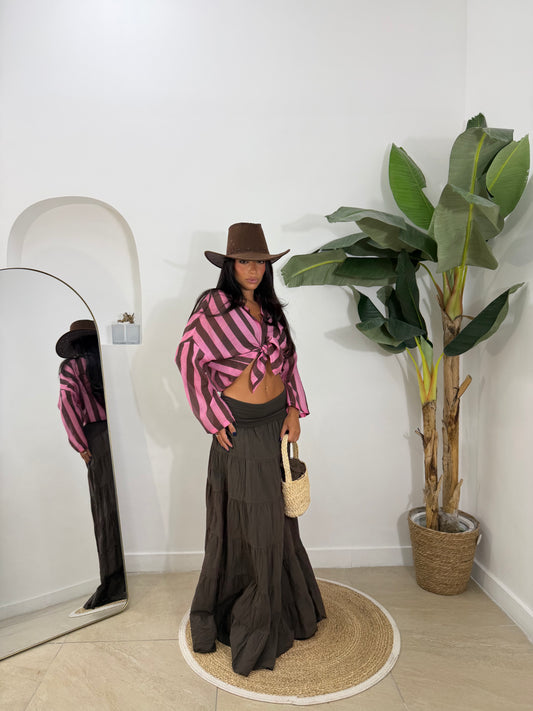 Gonna gipsy marrone -9357