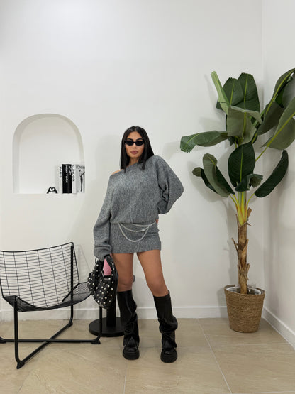 Abito Ginevra grigio - in lana