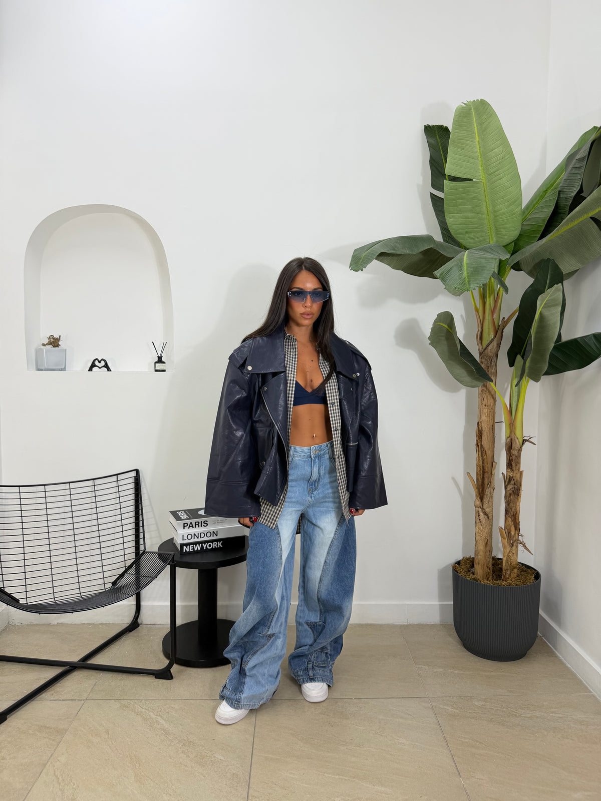 Biker oversize blu -534