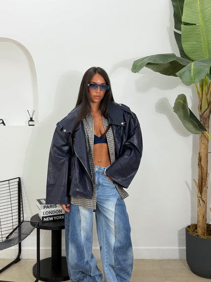 Biker oversize blu -534