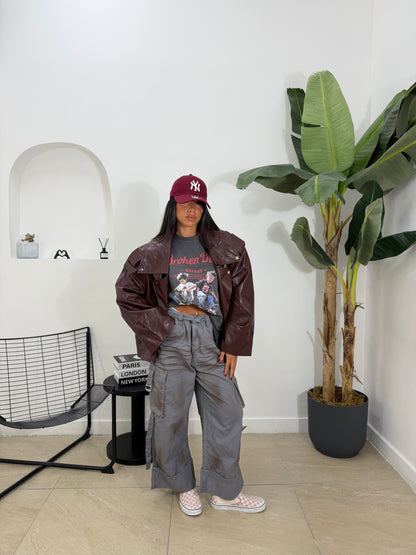 Biker oversize bordeaux -534