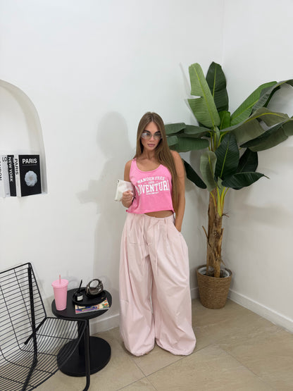 Pantalone oversize rosa -19530