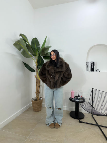 Pelliccia sfumata marrone