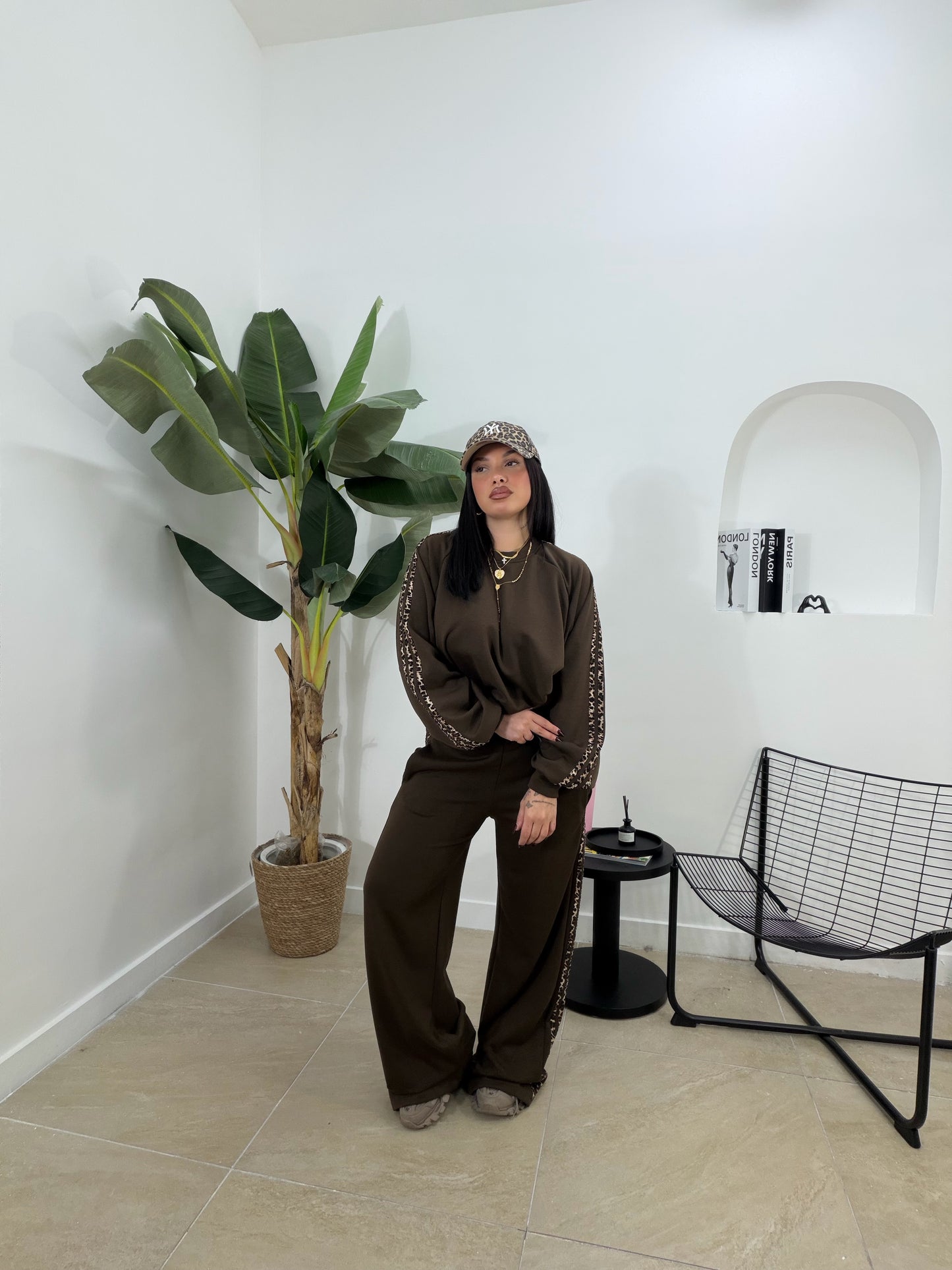 Set tuta con bande animalier