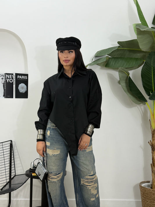 Camicia asimmetrica nera