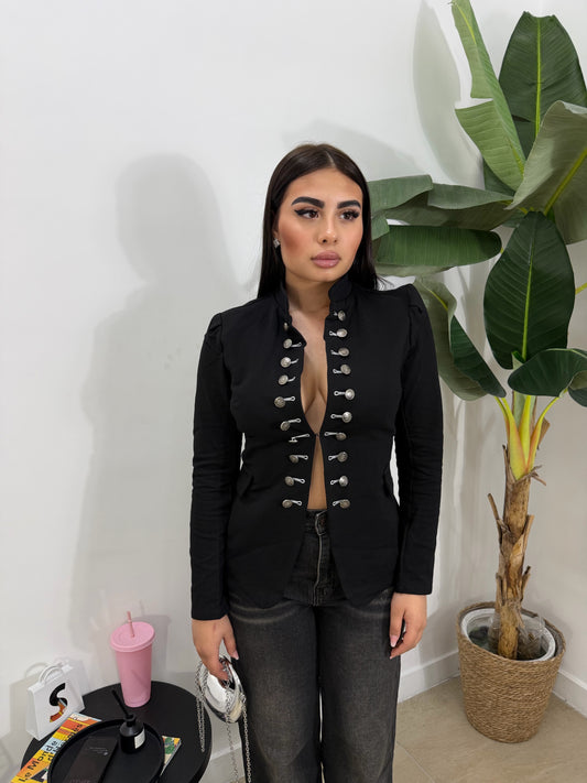 Giacca bottoni nera -117