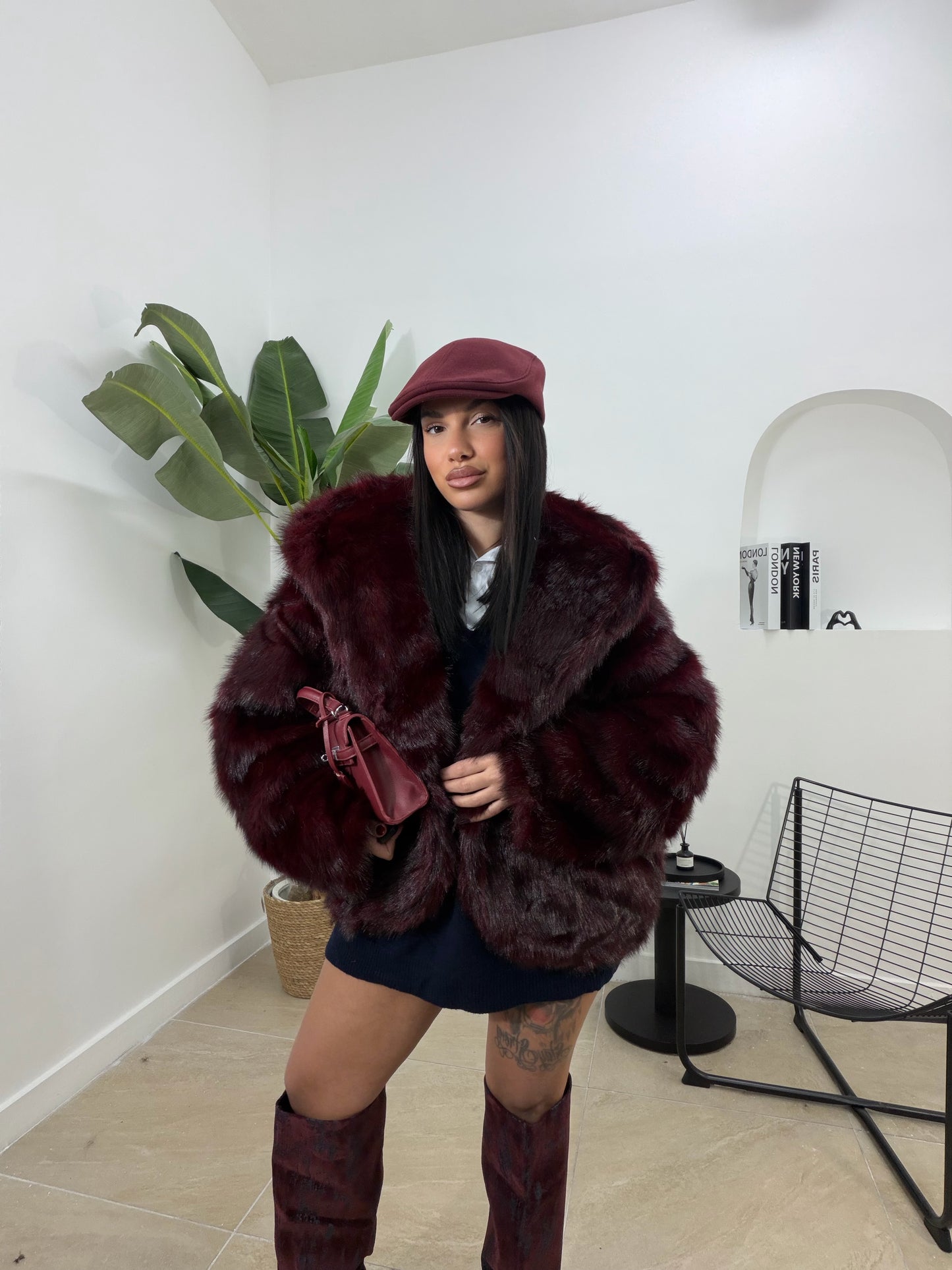 Pelliccia shila bordeoux