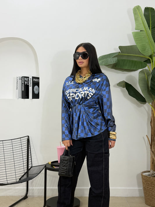 Shirt basket bustier blu