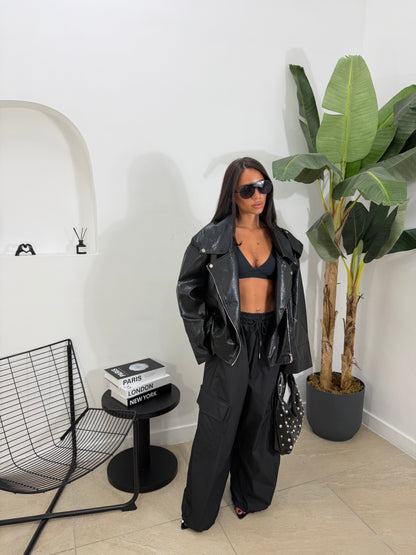 Biker oversize nero -534