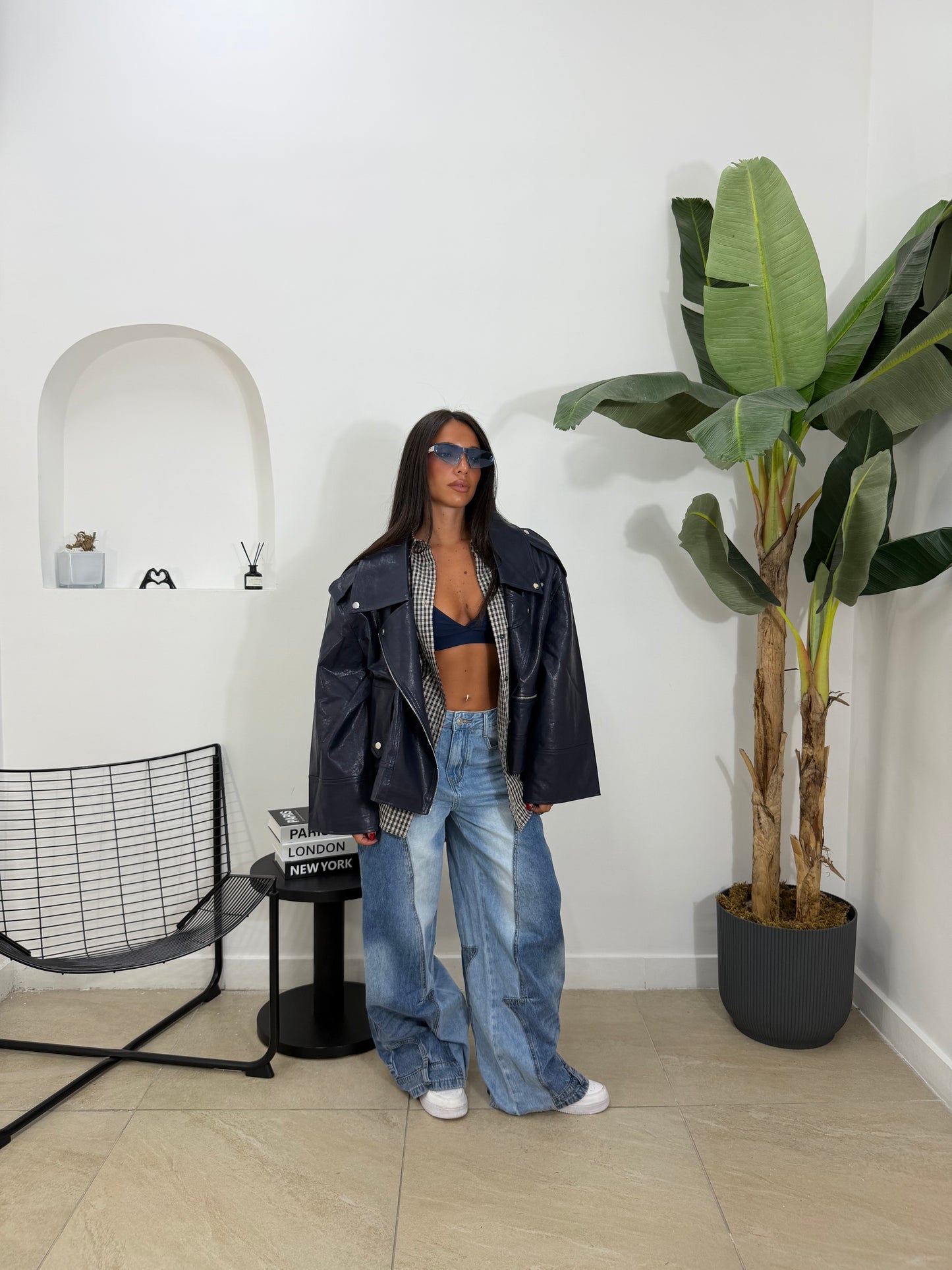 Biker oversize blu -534