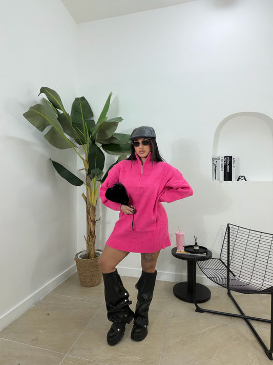 Maxi Pull Dress con zip