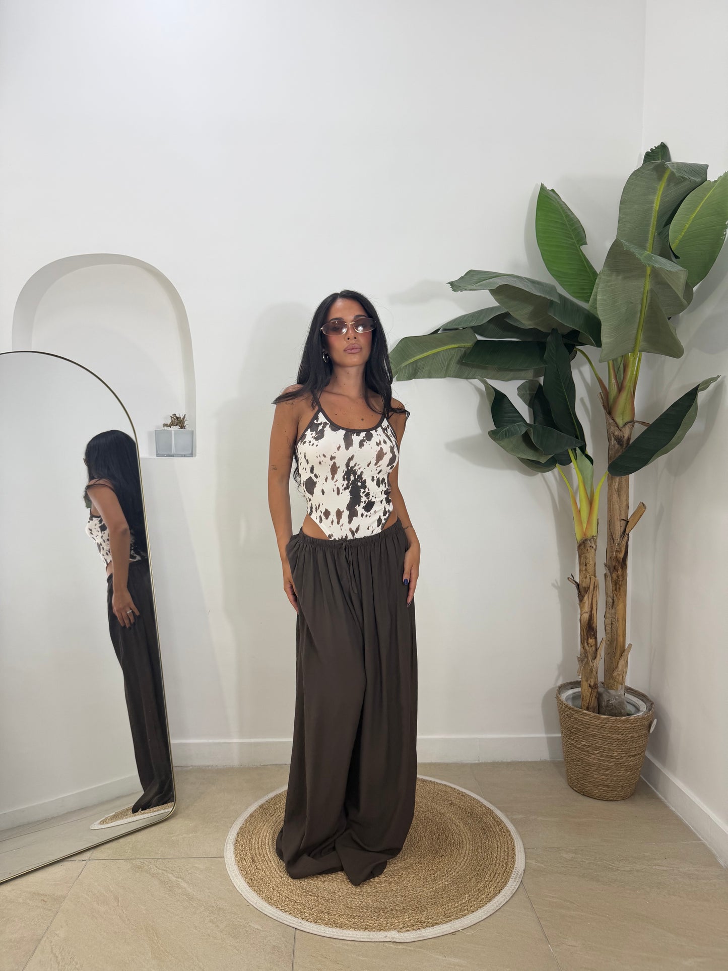 Pantalone indra marrone -9297