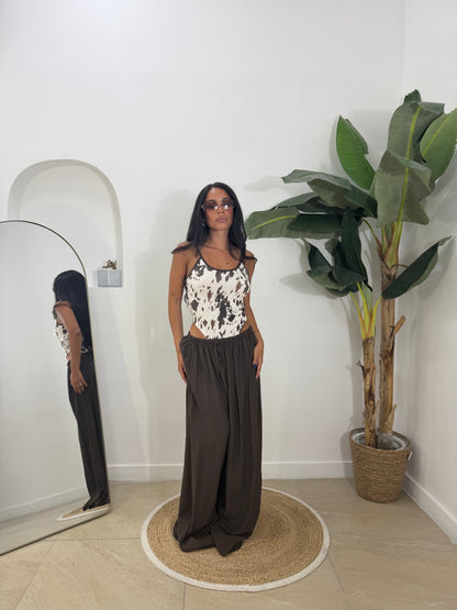 Pantalone indra marrone -9297
