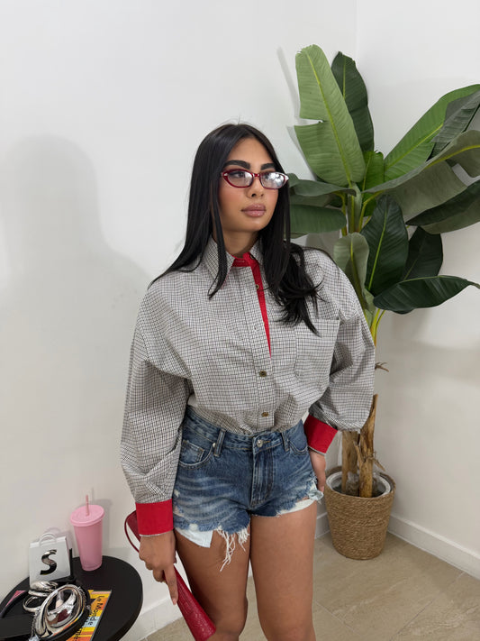 Camicia bordino rosso -2773