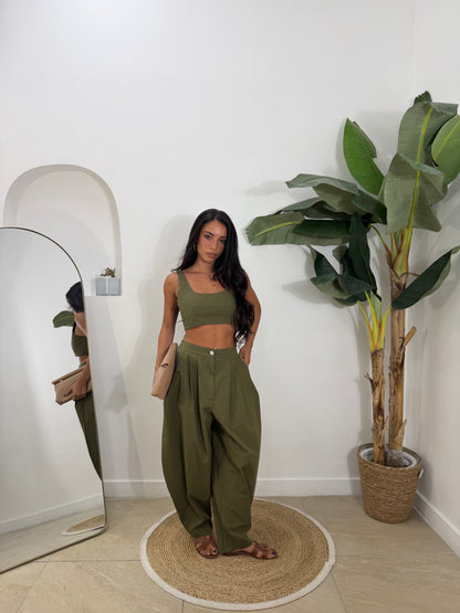 Pantalone cotton verde  -Z57