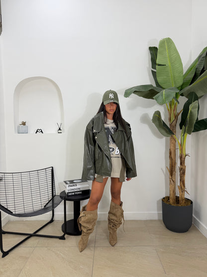 Biker oversize verde- 534
