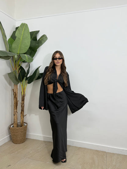 Coordinato satin con gonna