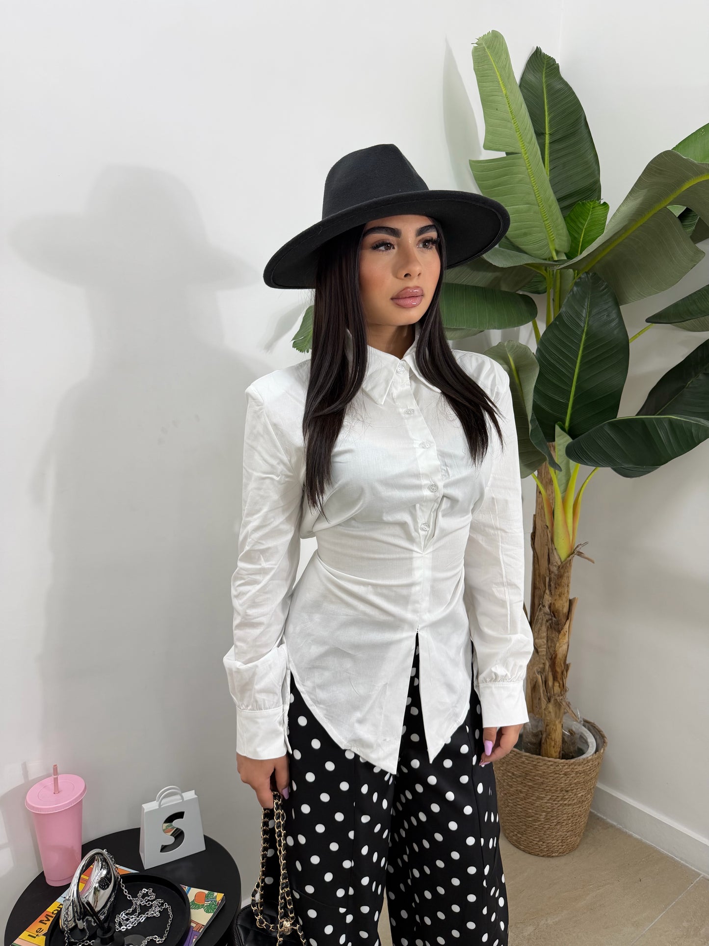 Camicia strutturata bianca -45972