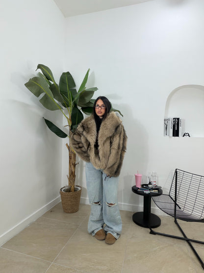 Pelliccia sfumata nocciola