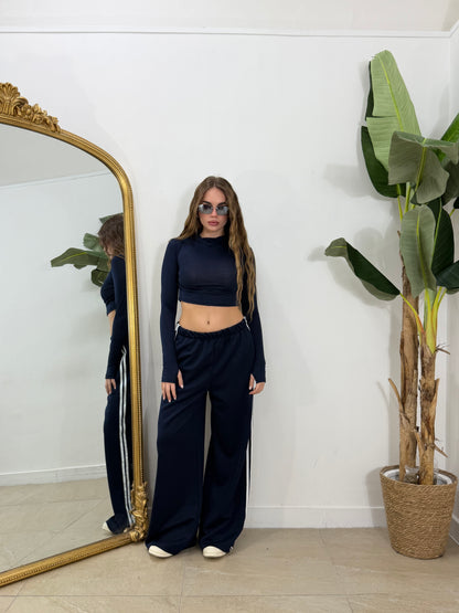 PANTAS blu bande bianche