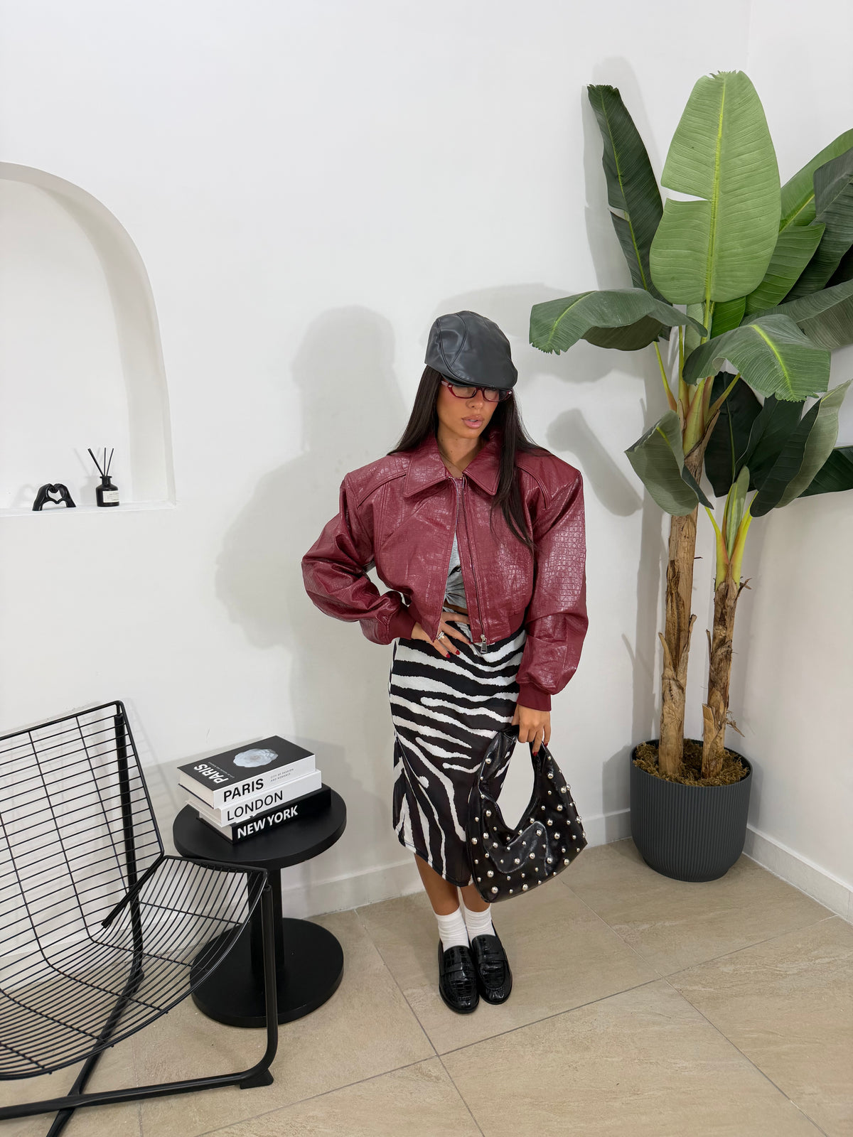 Biker piton bordeaux - 15322