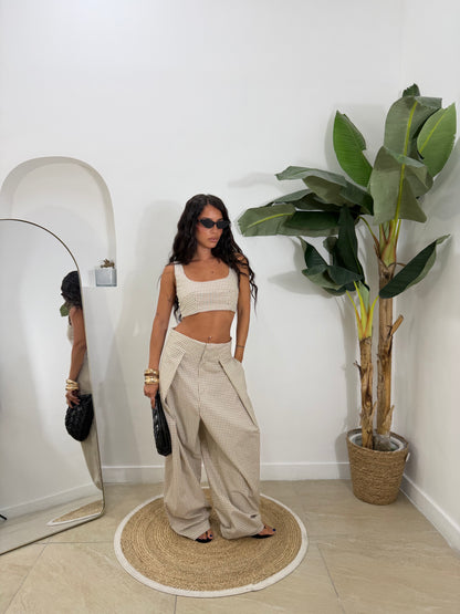 Coordinato pence quadretti beige -98066