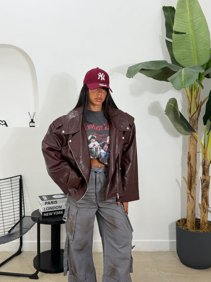 Biker oversize bordeaux -534