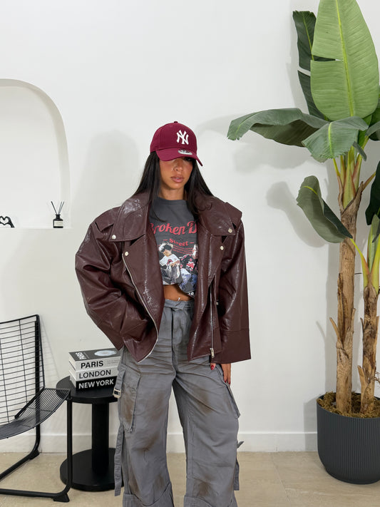 Biker oversize bordeaux -534