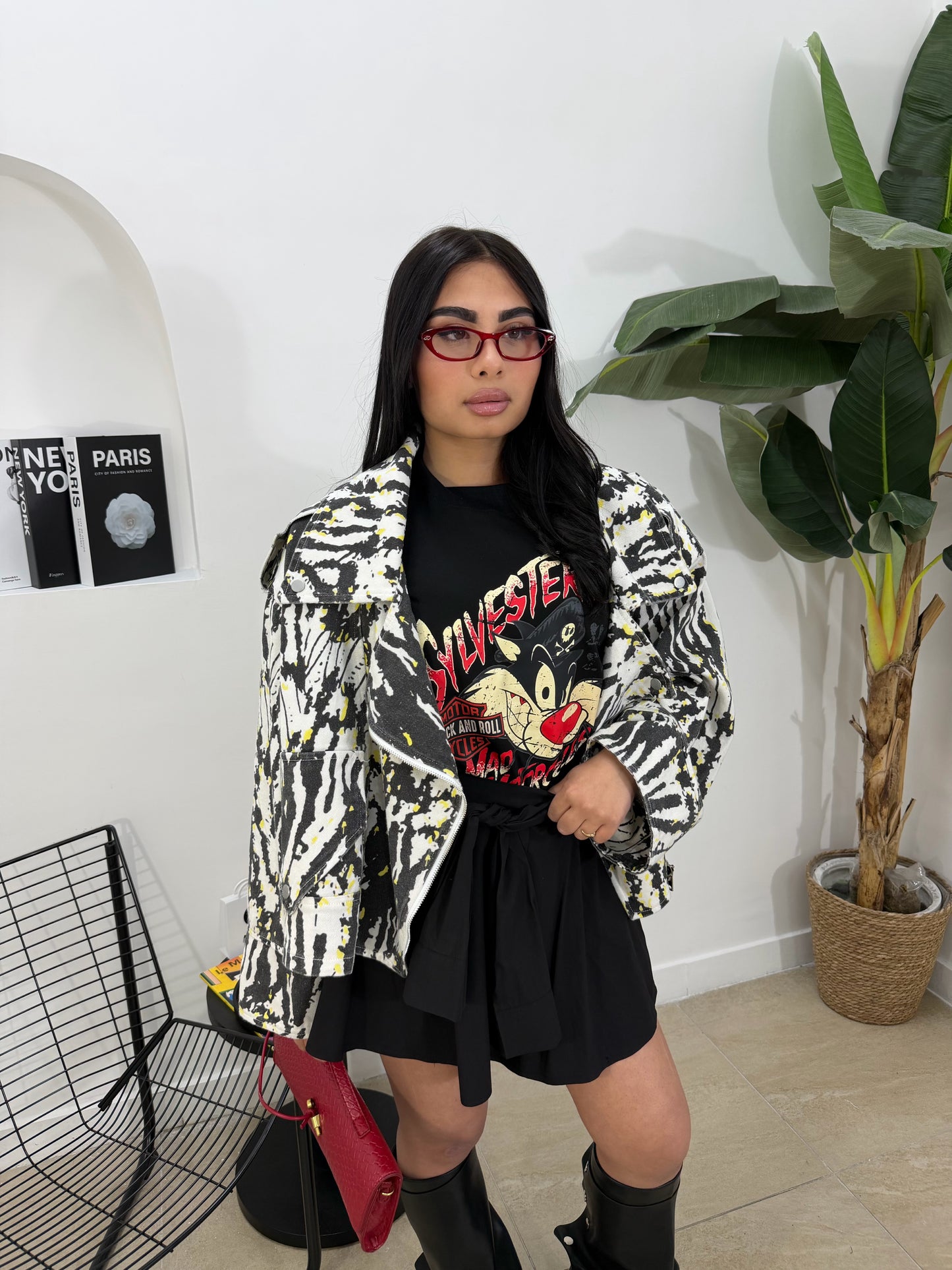Biker oversize in denim multicolor -13977