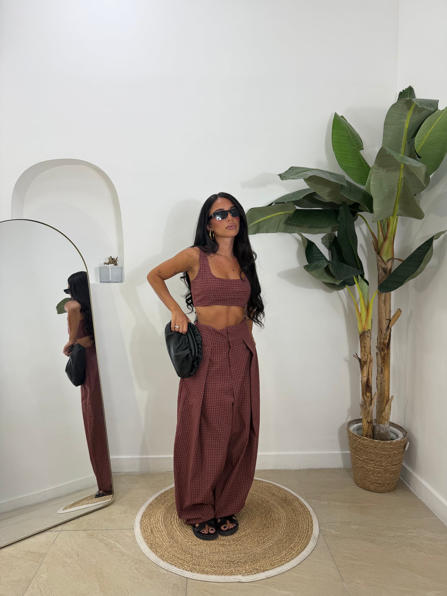 Coordinato pence quadretti rosso - 98066