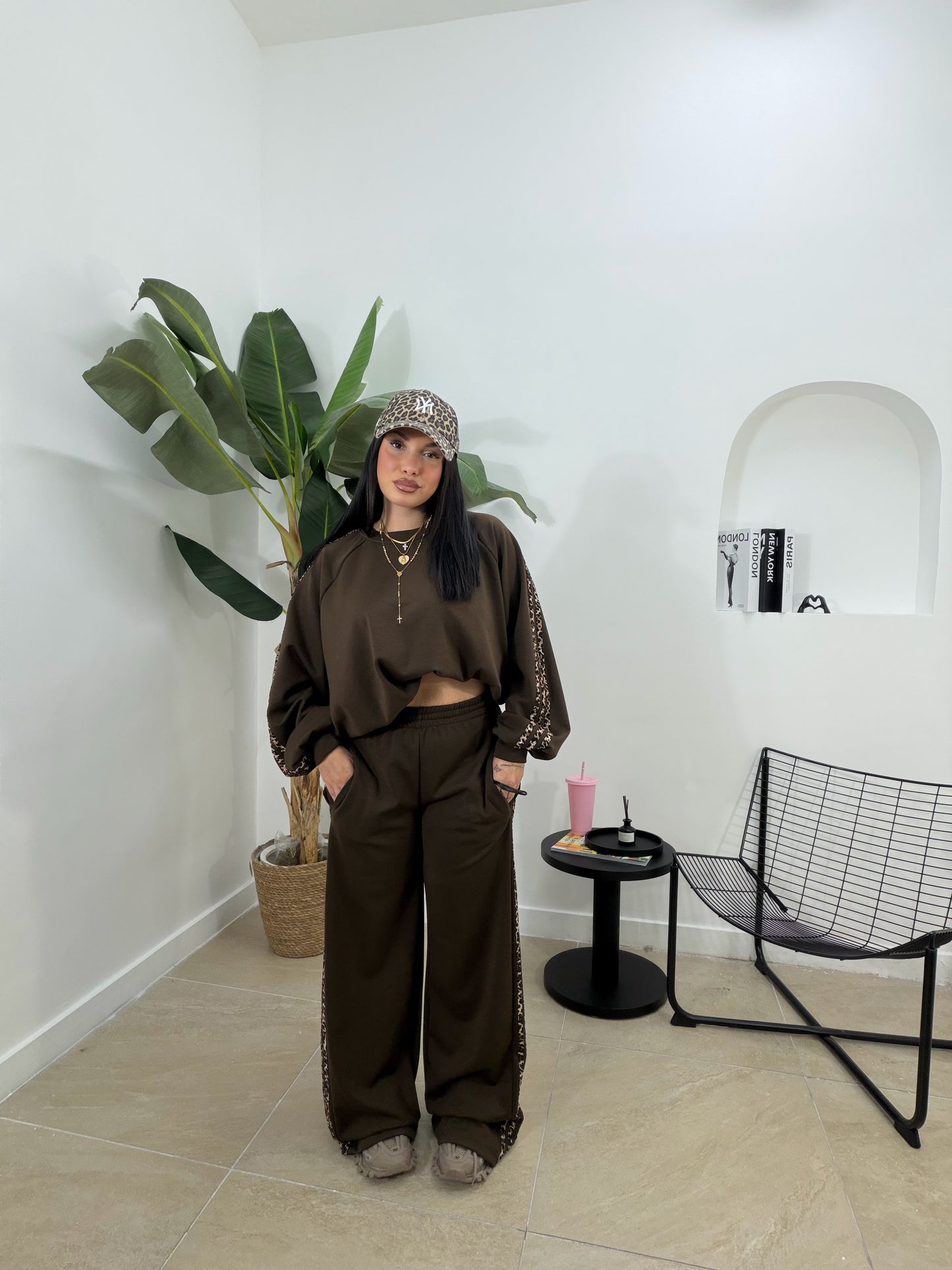 Set tuta con bande animalier