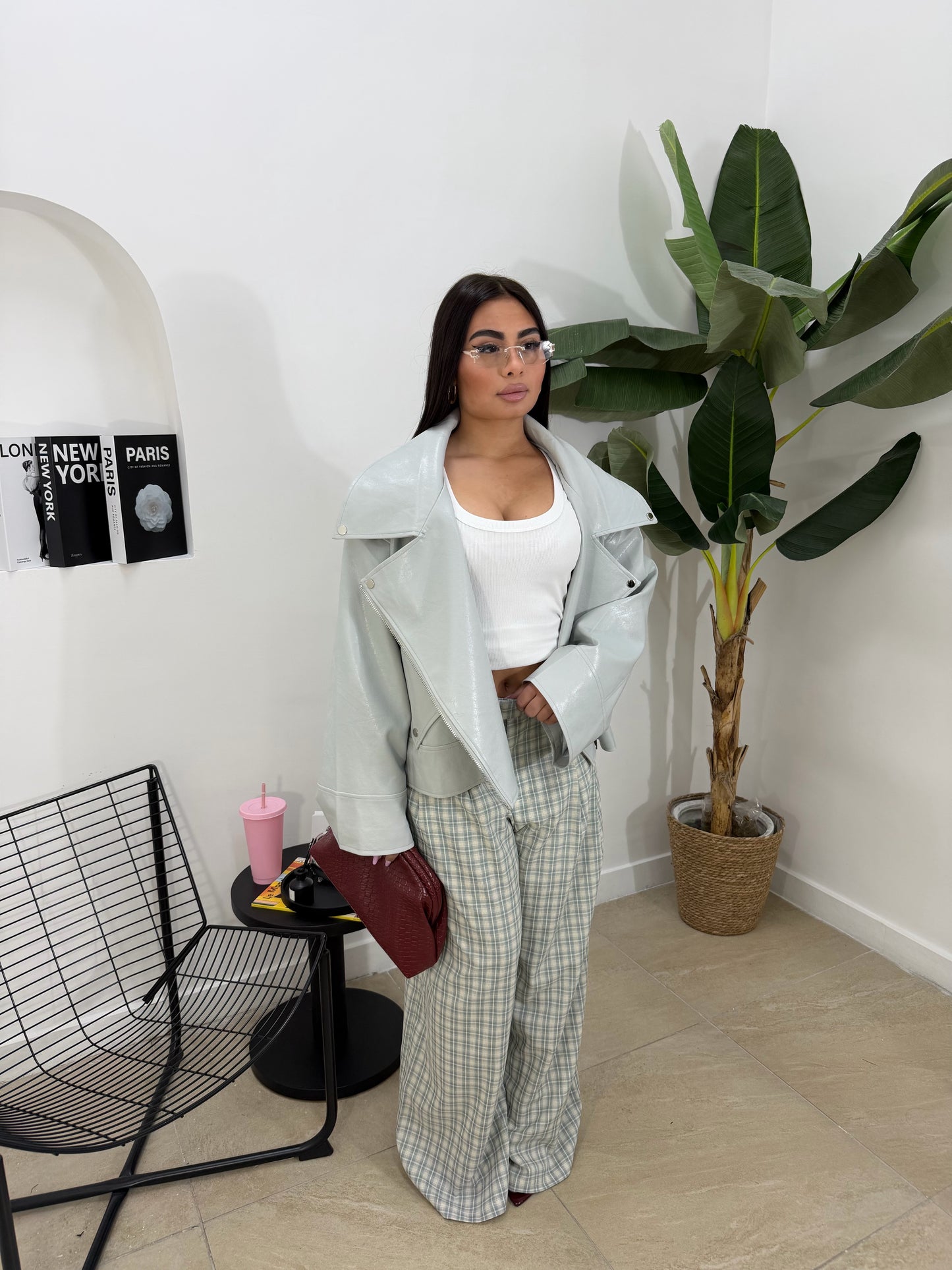 Pantalone quadri ghiaccio -13036