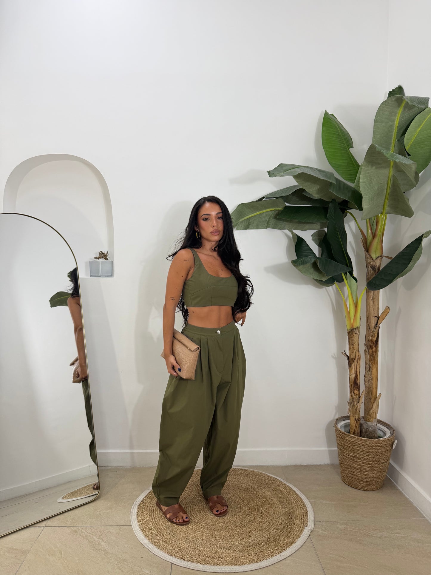 Pantalone cotton verde  -Z57