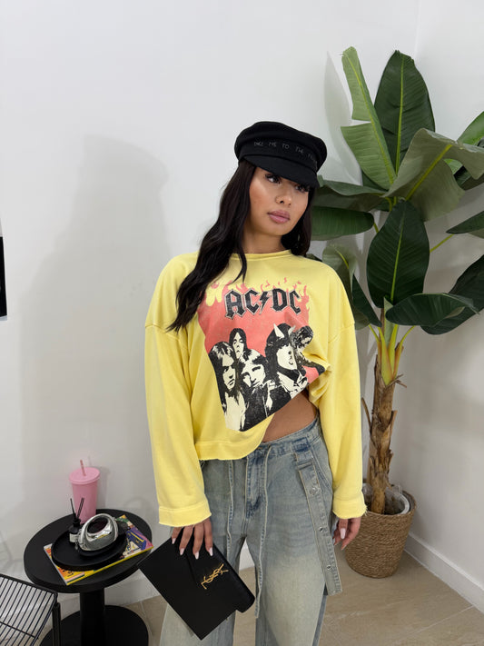 Felpa acdc gialla -1686