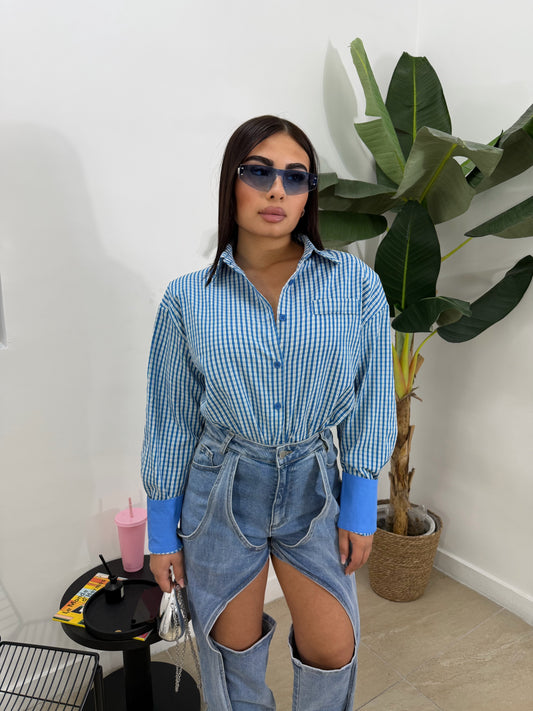 Camicia quadretti blu -2764