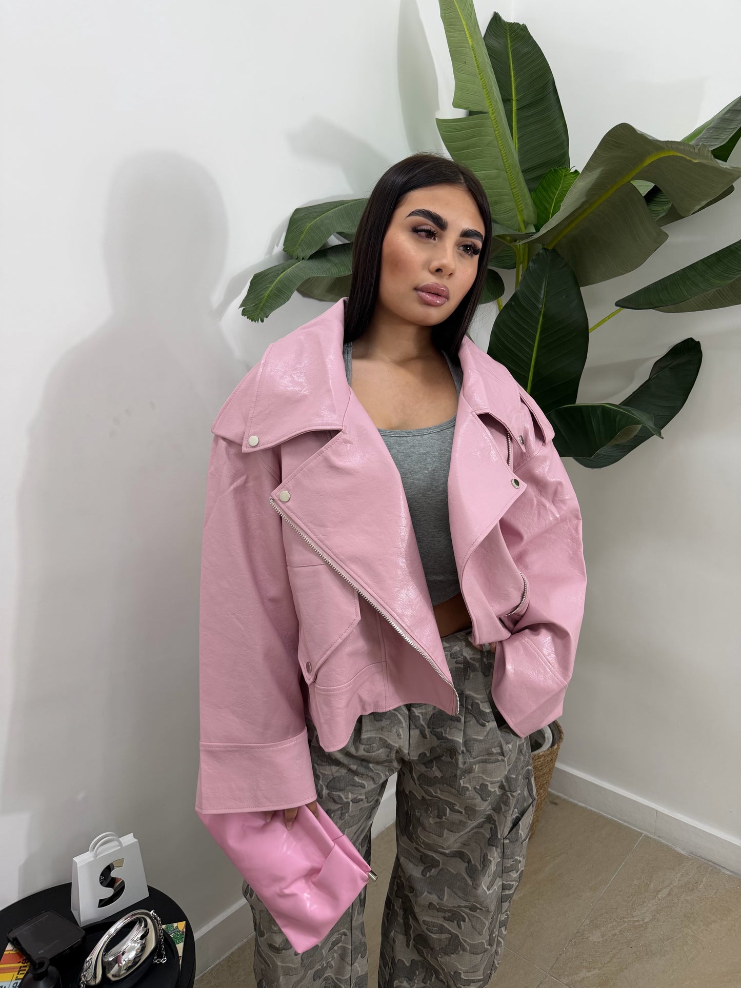 Biker oversize rosa -8020