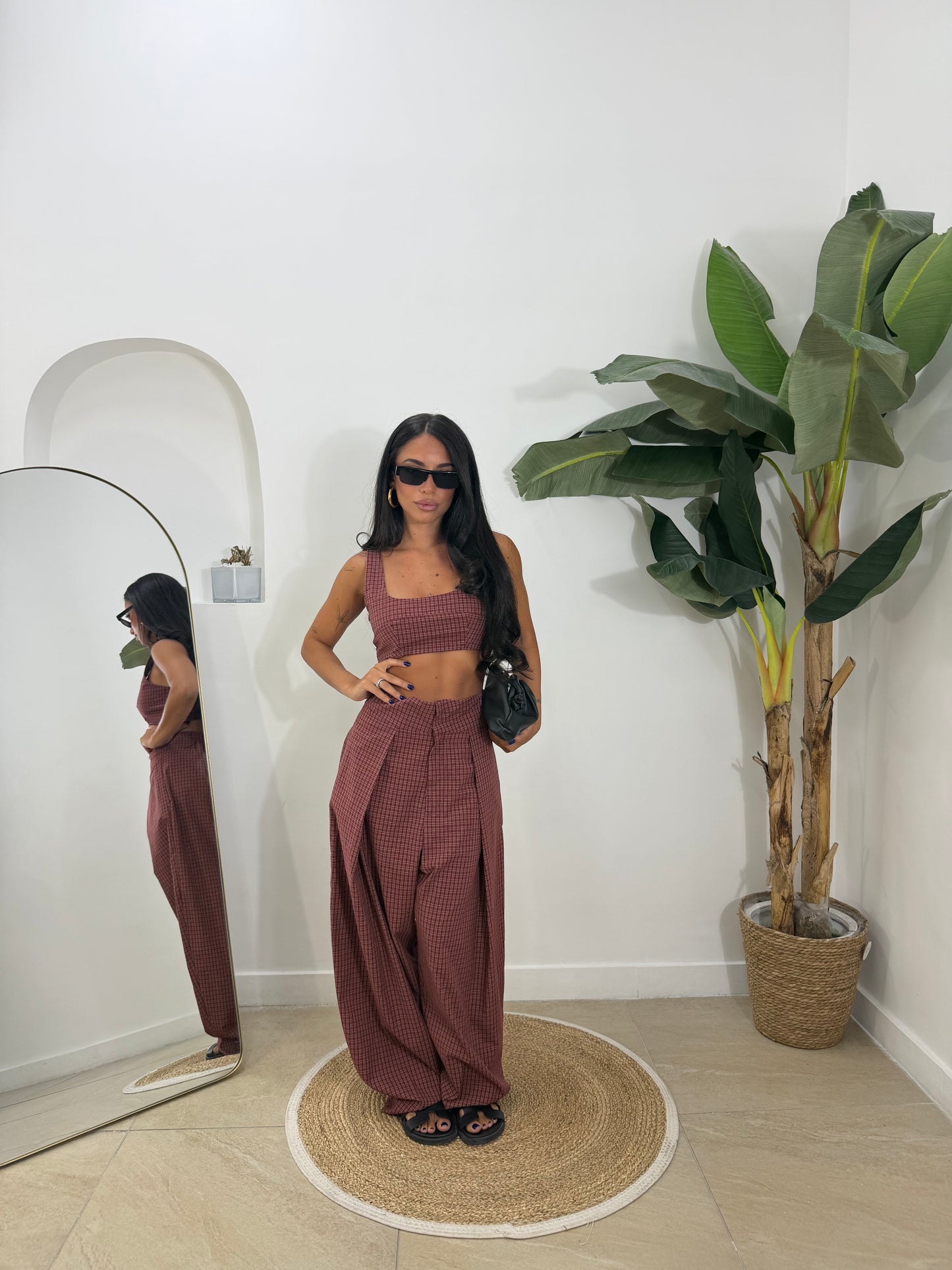 Coordinato pence quadretti rosso - 98066