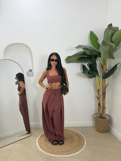 Coordinato pence quadretti rosso - 98066