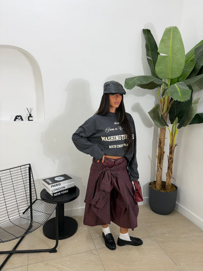 Bermuda in pelle bordeaux