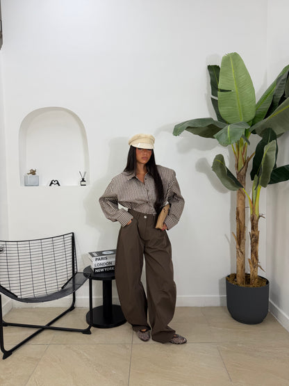 Pantalone ballon marrone -13425